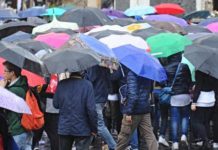 Maltempo: forti piogge al Centro-Nord,allerta arancione in tre regioni