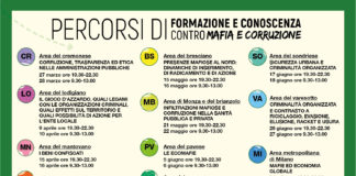 Percorsi di formazione e conoscenza contro mafia e corruzione, martedì 9 e mercoledì 10 a Lodi.