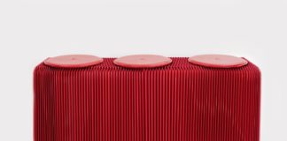 Il paper bench di Papirho ideale per l’aperitivo in terrazza.