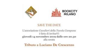 Una serata in memoria di Luciano De Crescenzo a Milano Bookcity giovedì 14.
