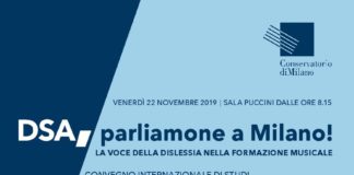 DSA, parliamone a Milano! La voce della dislessia nella formazione musicale, venerdì 22 Conservatorio Verdi.