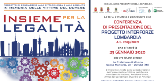 Insieme per la legalità, giovedì 23 in Prefettura con il Progetto Interforze Lombardia.