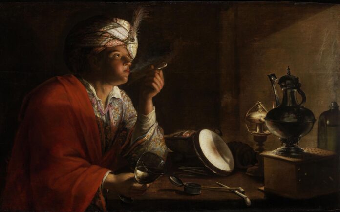 Boy Smoking a Pipe