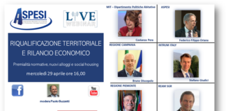 Riqualificazione territoriale e rilancio economico, webinar di Aspesi mercoledì 29.