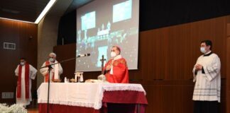 La messa pasquale di Monsignor Delpini all’Auditorium Gaber in Regione.