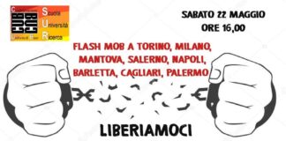 Scuola, flash mob Cub per protestare contro il vincolo alla mobilità degli insegnanti.