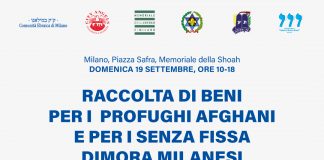 Solidarietà, raccolta per profughi afghani a cura della Comunità Ebraica di Milano e dei City Angels domenica 19.
