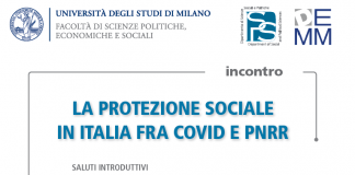 La protezione sociale in Italia tra covid e Pnrr, venerdì 24 all’Università Statale.
