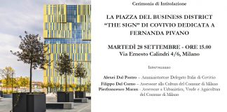 Intitolazione della piazza The Sign di Covivio a Fernanda Pivano martedì 28.