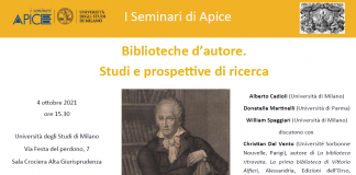 Biblioteche d’autore, seminario lunedì 4 in Statale.