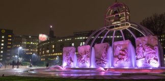 Prevenzione tumore al seno, la fontana del San Raffaele si illumina di rosa.
