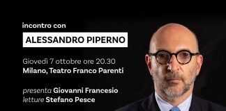 Di chi è la colpa, presentazione del libro di Alessandro Piperno giovedì 7 al Teatro Franco Parenti.