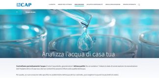 Acqua digitale e trasparente, su sito gruppo Cap analisi dell’acqua online.