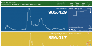 Coronavirus, aggiornamento 14 novembre, 5 decessi e 1.020 nuovi casi nelle ultime 24 ore.