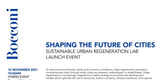 Sustainable Urban Regeneration Lab, mercoledì 10 in Bocconi.