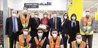 Innovazione, il Presidente di Assolombarda Alessandro Spada in visita al deposito di smistamento di Amazon a Pioltello.