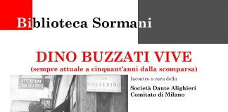 Seminario su Dino Buzzati martedì 17 alla Biblioteca Sormani in collaborazione con la Società Dante Alighieri.