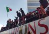 Milan, la festa continua, il pullman scoperto con Pioli e la squadra da Casa Milan a Piazza Duomo.