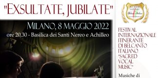 Exsultate, Jubilate, il Festival di Belcanto Italiano domenica 8 alla Basilica dei Santi Achilleo e Nereo.