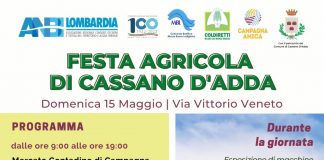 La Festa Agricola di Cassano d’Adda celebra l’acqua e il cibo sano a km zero domenica 15 con Coldiretti.