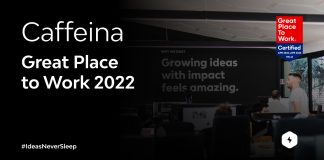 Anche Caffeina tra le aziende certificate Great Place to Work in Italia: vincono cultura aziendale, ambizione comune e fiducia reciproca.