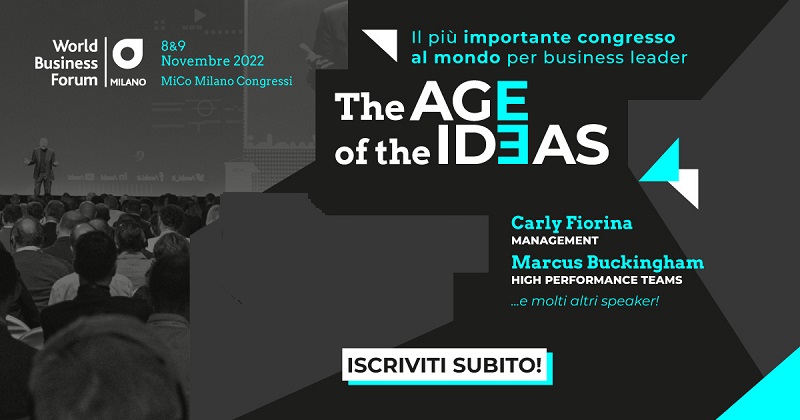 The Age Of Ideas, o Fórum Empresarial Mundial está de volta nos dias 8 e 9 de novembro Allianz MiCo Milano Congressi.