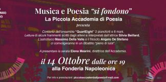 Piccola Accademia di Poesia apre venerdì 14 alla Fonderia Napoleonica Eugenia.