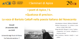I poeti di Apice, incontro dedicato a Bartolo Cattafi giovedì 24 in Statale.