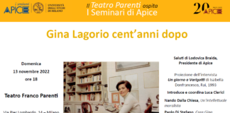 Gina Lagorio cent’anni dopo. Una serata organizzata da APICE al Teatro Franco Parenti domenica 13.