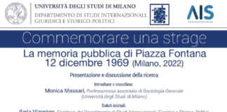Commemorare una strage. La memoria pubblica di Piazza Fontana 12 dicembre 1969, venerdì 2 in Statale.