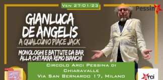 A qualcuno piace Jack, Gianluca De Angelis al Circolo Arci Pessina il 27 gennaio.