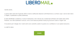 Mail Libero e Virgilio, terzo giorno di disservizio, server down.