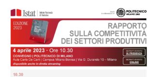 Rapporto Istat su competitività settori produttivi, martedì 4 al Politecnico.