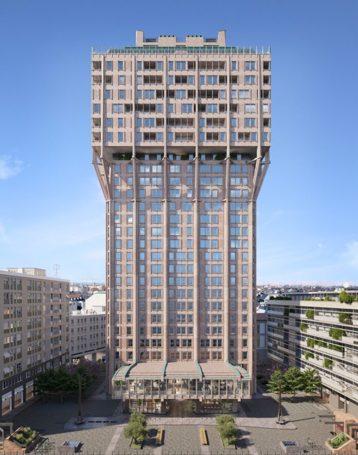 Render Torre Velasca Facciata intera
