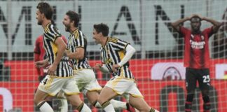 Milan sfortunato tiene testa in 10 alla Juve ma deve arrendersi ad una deviazione su tiro di Locatelli