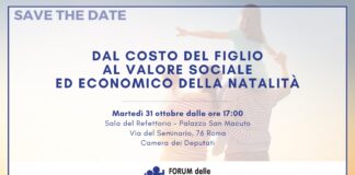 Forum delle Associazioni Familiari “Dal costo del figlio al valore sociale ed economico della natalità”, martedì 31 a Roma