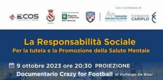 Crazy for Football a Desio per la salute mentale e la responsabilità sociale lunedì 9 e martedì 10