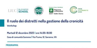 “Il ruolo dei distretti nella gestione della Cronicità”, martedì 12 alla Casa di Comunità di Saronno