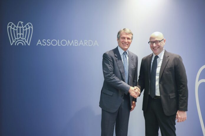 Da sinistra, Alessandro Spada, Presidente di Assolombarda, e Mario Vattani, Commissario Generale per l'Italia a Expo 2025 Osaka