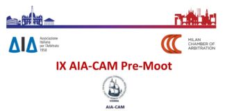 Arbitrato, 1 e 2 febbraio, al via la nona edizione dell’AIA CAM Pre-Moot, la competizione tra studenti universitari internazionali
