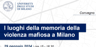 I luoghi della memoria della violenza mafiosa a Milano, lunedì 29 in Statale