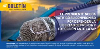 Ecuador, il Presidente Noboa ribadisce alla delegazione Iapa il massimo impegno sulla libertà di espressione e di stampa