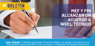 Ecuador, accordo tecnico tra Ministero dell’Economia e delle Finanze e il Fondo Monetario Internazionale