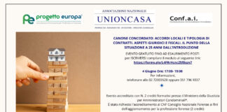 Contratti a canone concordato, webinar a cura di Unioncasa martedì 4