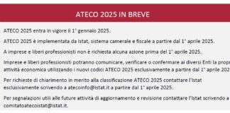 Nuovi codici ATECO dal 1 aprilee 2025