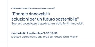 Rinnovabili, corso PoliMi per giornalisti mercoledì 17
