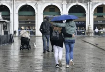 Maltempo, allerta gialla dalle 9 per 24 ore