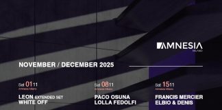 Amnesia Milano, appuntamenti di novembre e dicembre