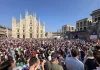 La manifestazione dei Patrioti europei in Piazza Duomo