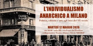 L’individualismo anarchico a Milano, martedì 12 in Statale